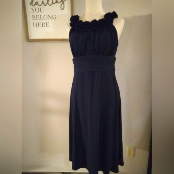 Signature by Sangria Dresses & Skirts - Signature by Sangria keyhole midi navy dress, 8